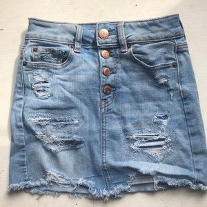 American Eagle Ripped Jean Skirt